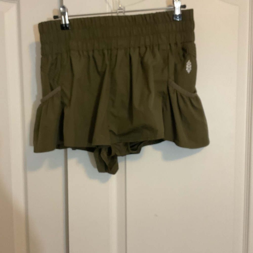 Free People Olive Green Skirted Shorts